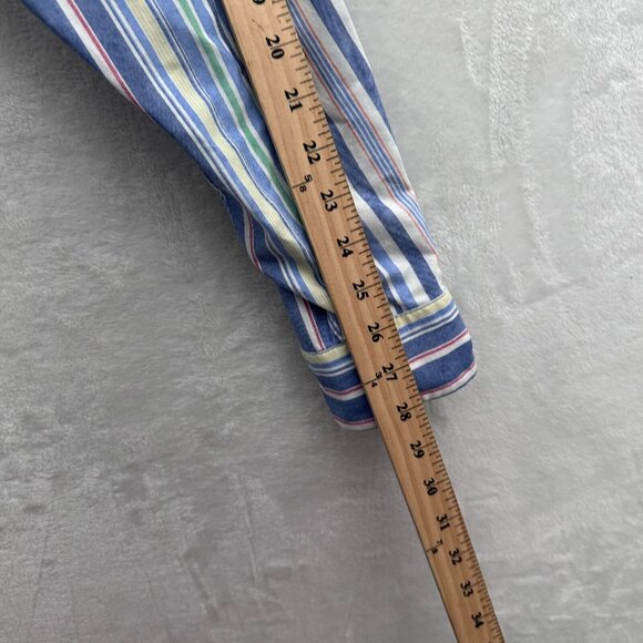 Ralph Lauren Button Down Shirt Mens 2XLT Tall Blue Striped Business Casual Pony - Picture 7 of 8